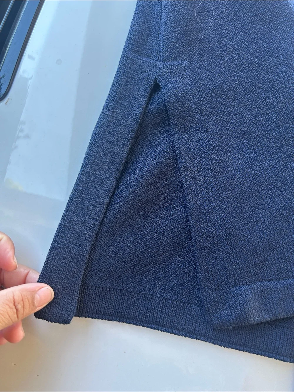 St. John Navy Knit Longline Jacket with Gold Buttons - Picture 4 of 11
